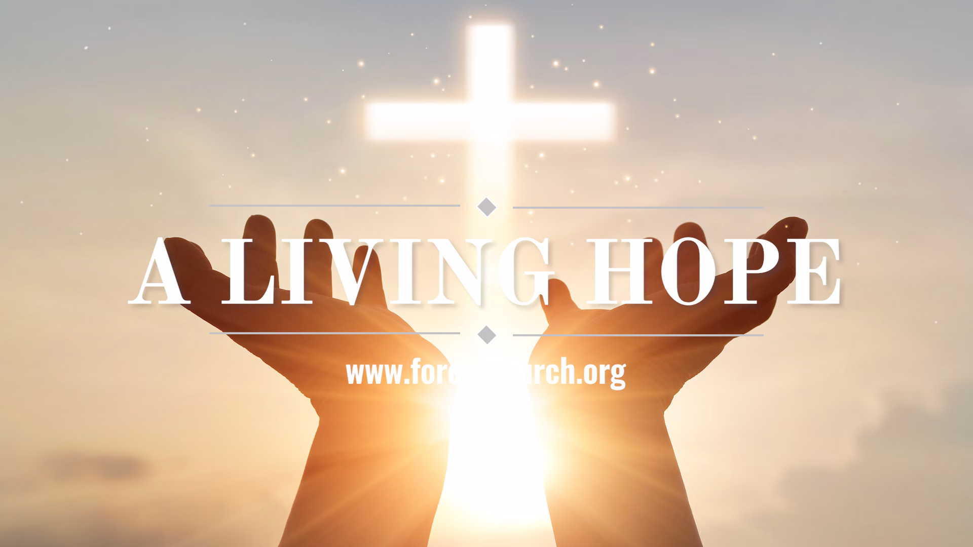 a living hope hands with cross of light